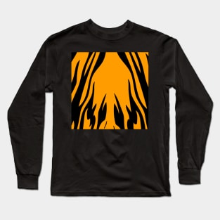 Animal Print Orange and Black Long Sleeve T-Shirt